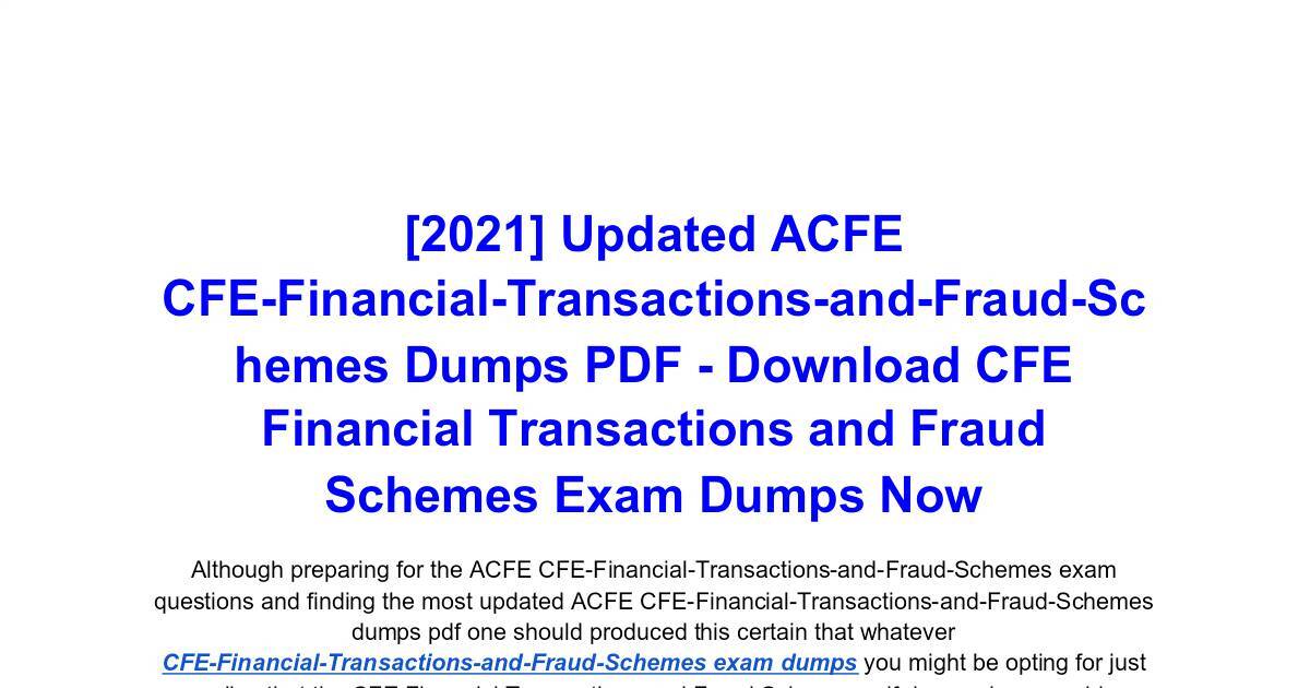 CFE-Financial-Transactions-and-Fraud-Schemes PDF Demo