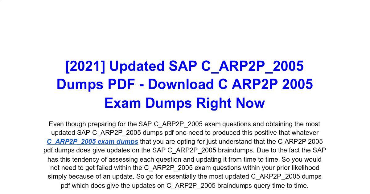 C_ARP2P_2302 Prüfungsunterlagen