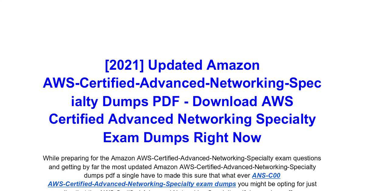 Latest AWS-Advanced-Networking-Specialty Exam Pattern