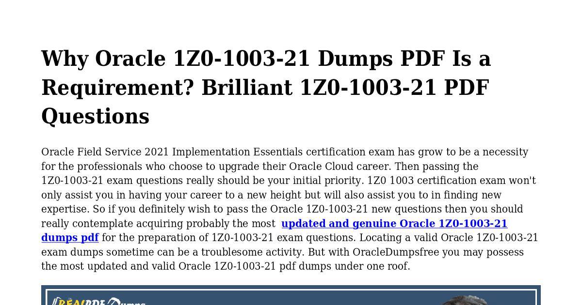 1z0-1003-22 Test Cram Review