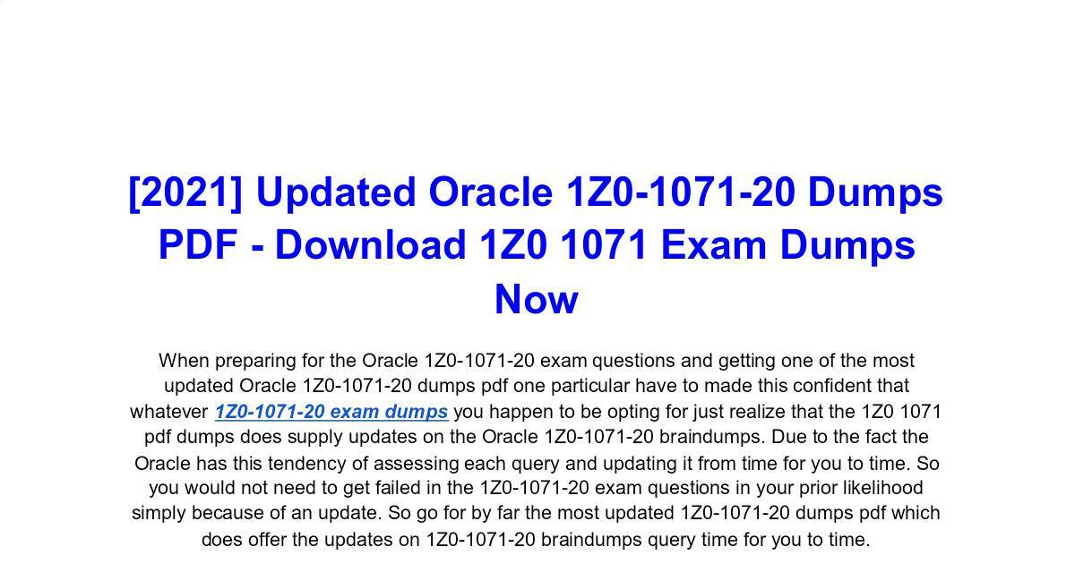 Exam 1z0-1071-22 Questions Answers