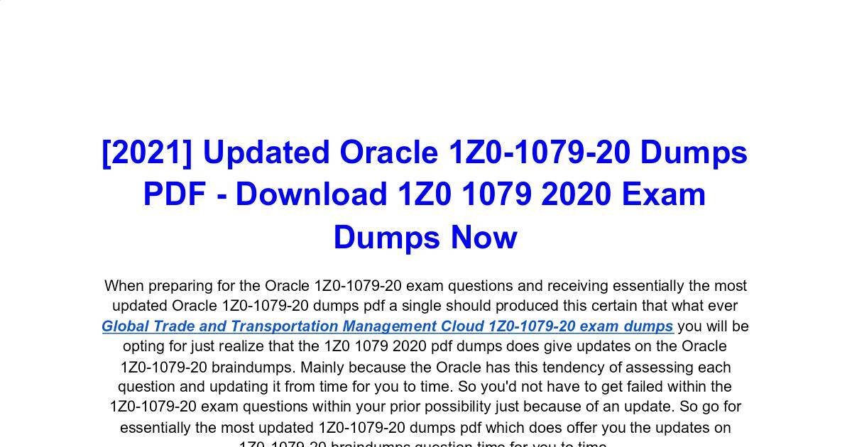 Most Precise Oracle 1Z0-1079-20 Dumps PDF - Recognize How You can Sns-Brigh10