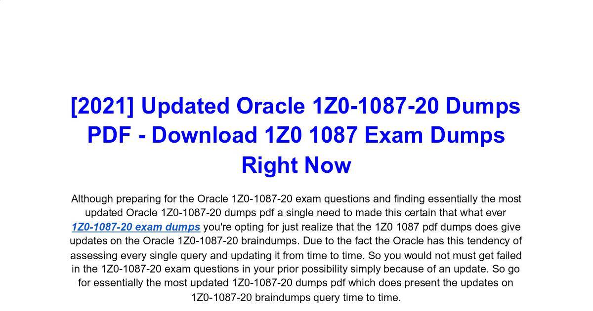 1z0-1087-22 Exam Experience