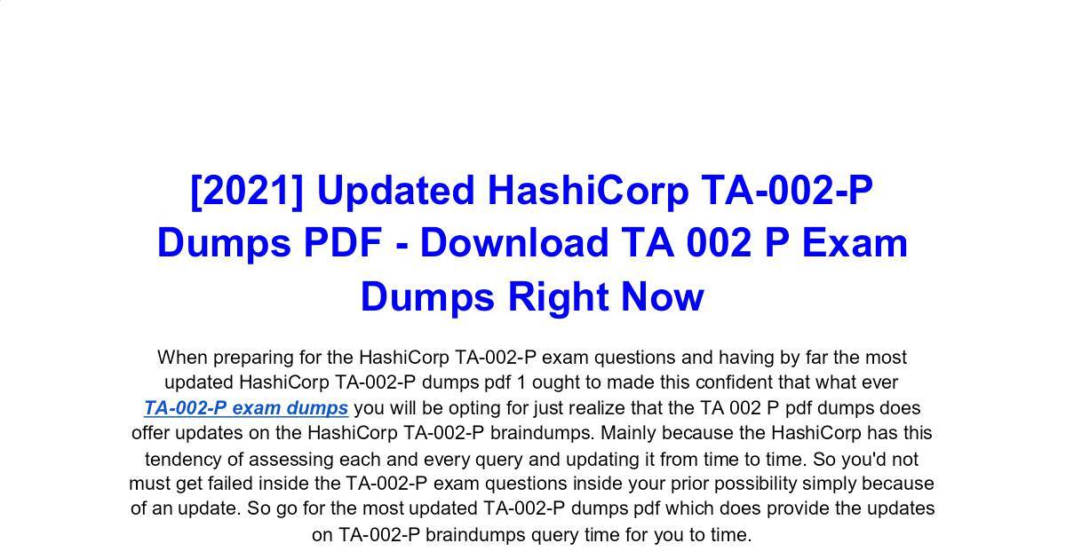 TA-002-P Dumps