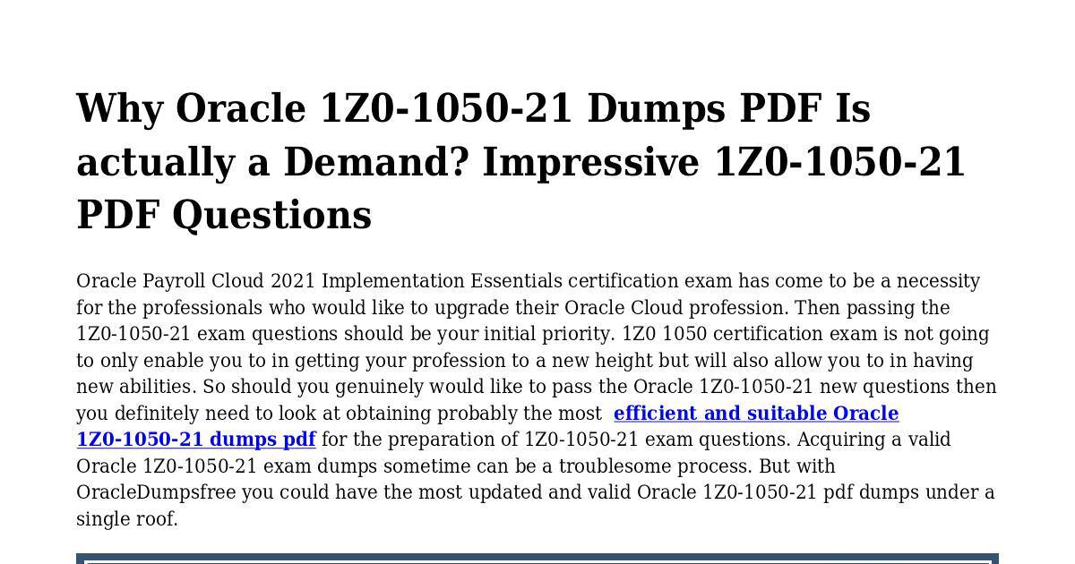 1Z0-1050-21 Valid Braindumps Sheet