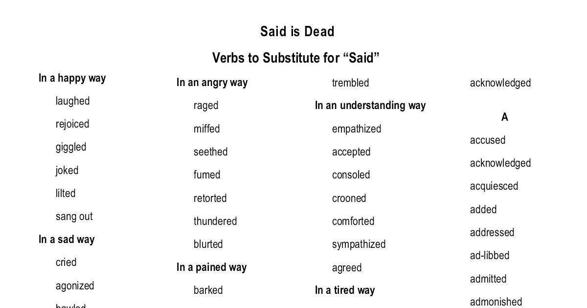 Dead Words And Dead Verbs