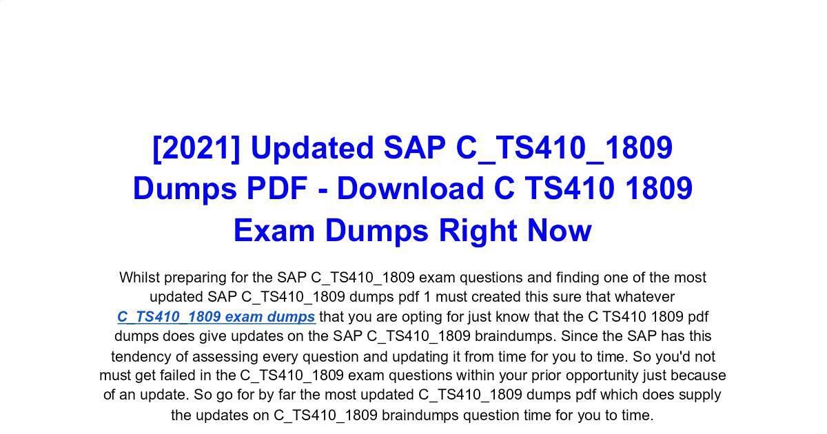 C_TS410_1909 VCE Dumps