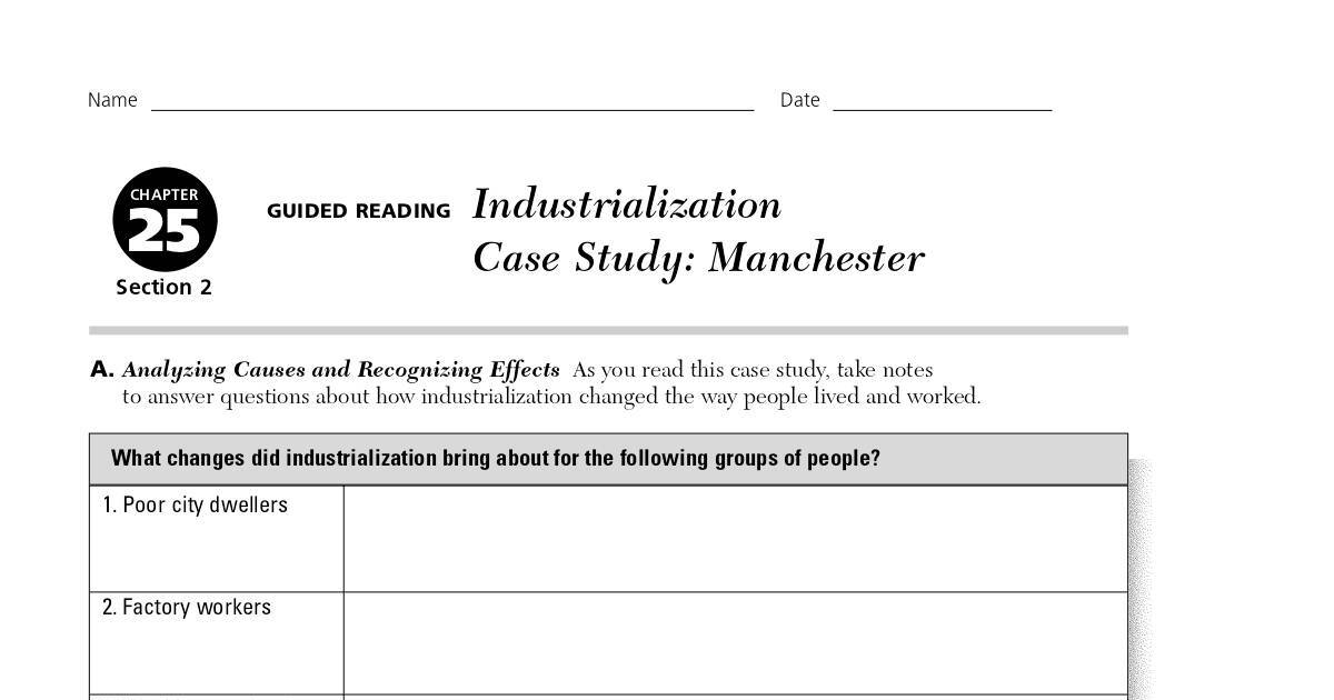 industrialization case study manchester chapter 25 section 2