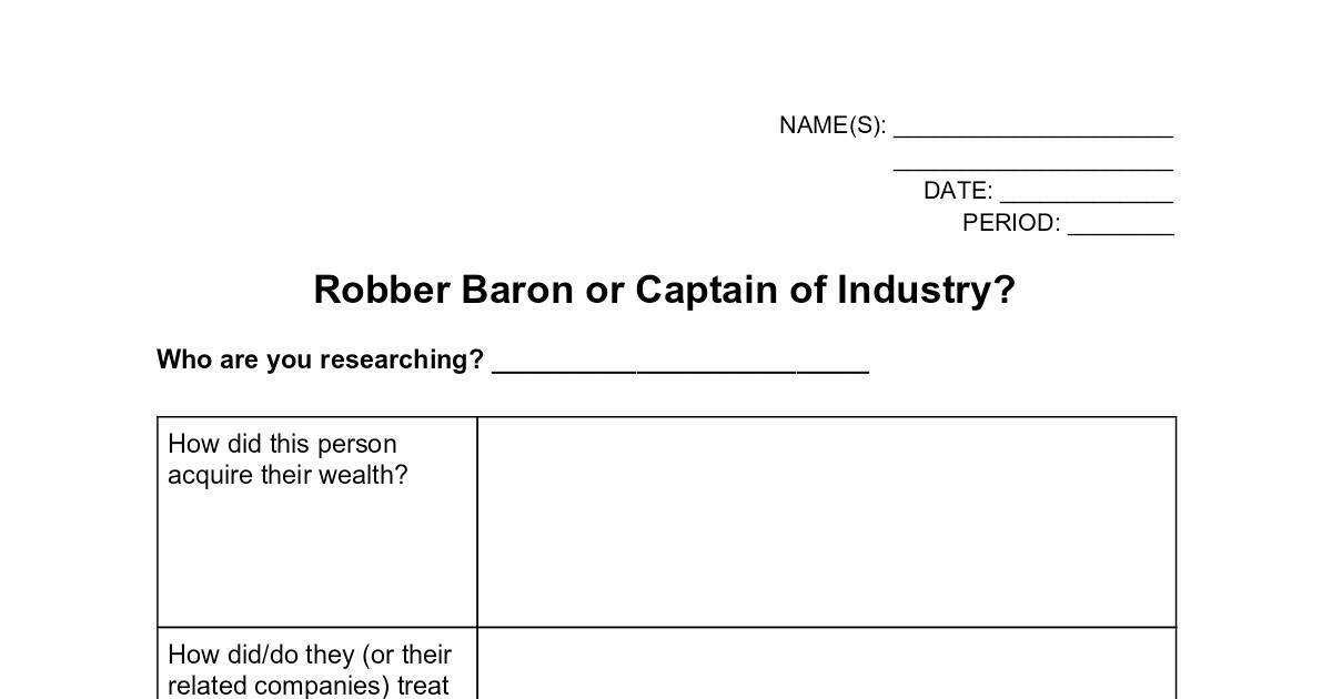 Robber Baron v. Captain of Industry Worksheet.pdf DocHub