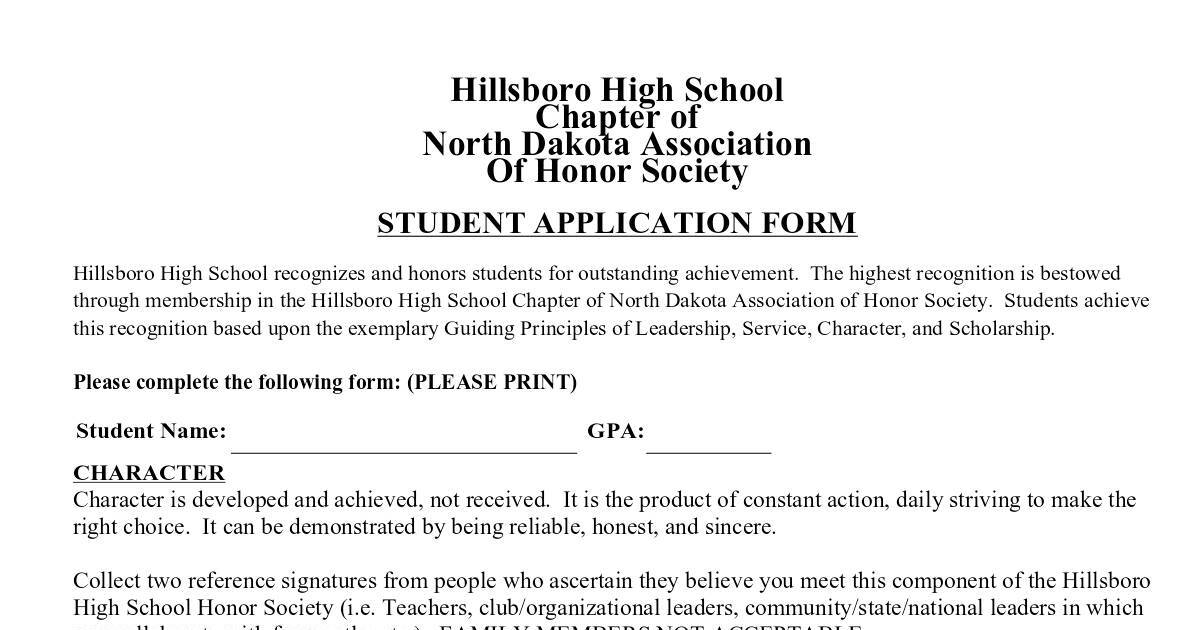 National Honor Society Application.pdf DocHub
