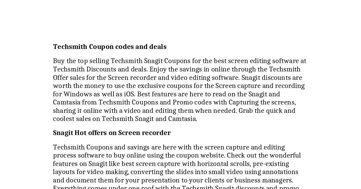 techsmith coupon techsmith coupon