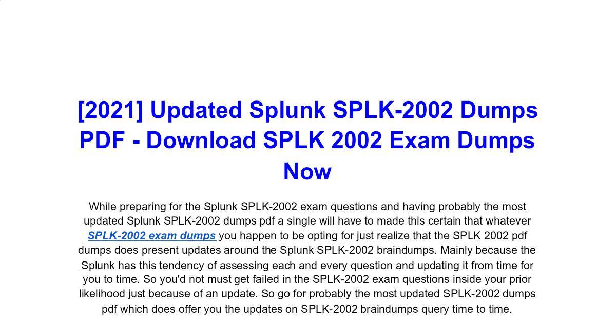 SPLK-2002 Prüfungsunterlagen