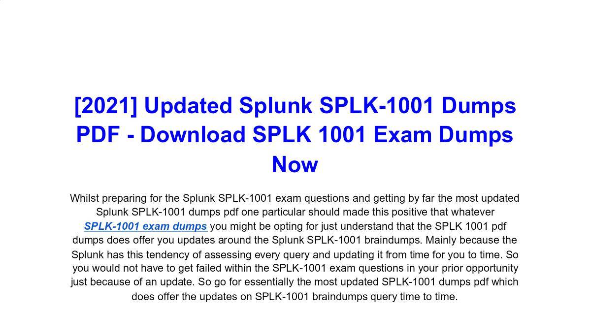SPLK-1001 Pruefungssimulationen