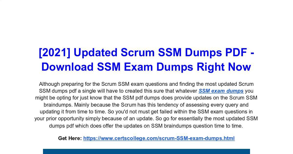 Influence of Scrum SSM Dumps PDF on SSM Exam.pdf | DocHub