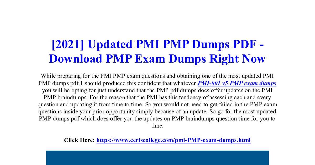 Influence of PMI PMP Dumps PDF on PMP Exam.pdf | DocHub