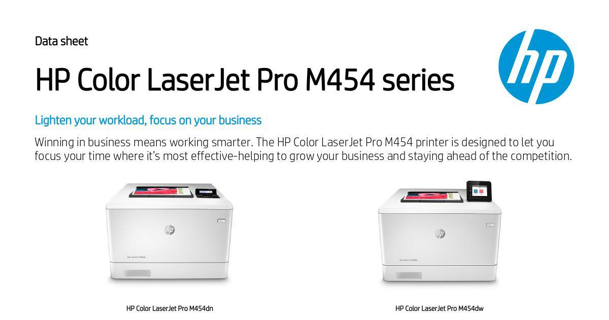 hp m454dw datasheet
