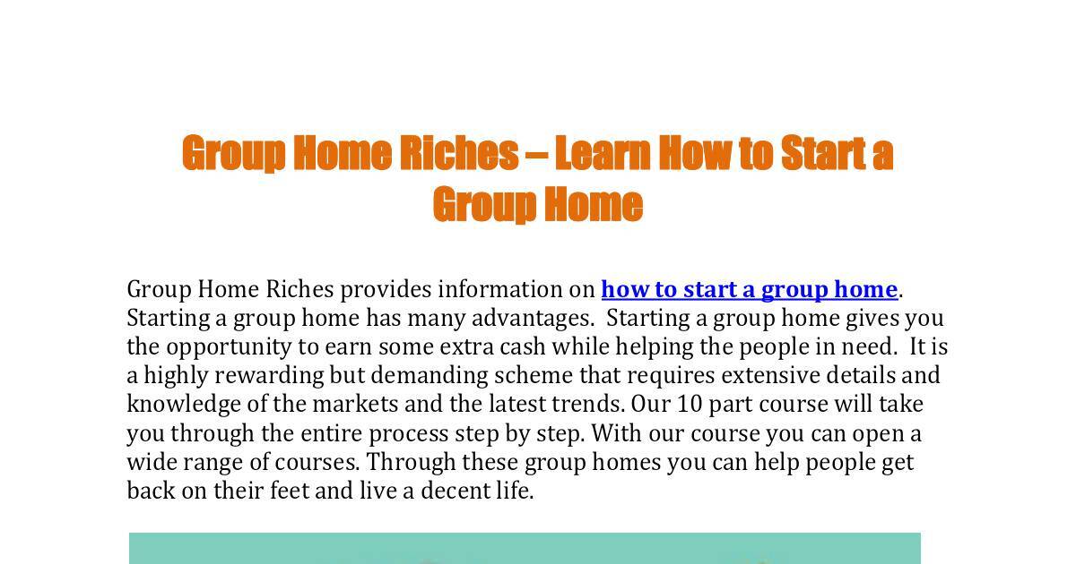 Group Home Riches Learn How to Start a Group Home DocHub