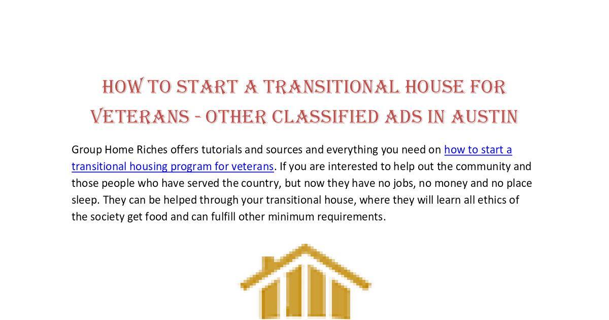 how-to-start-a-transitional-housing-program-for-veterans-group-home