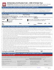 DC Residency Verification Form SY 22 23 pdf DocHub