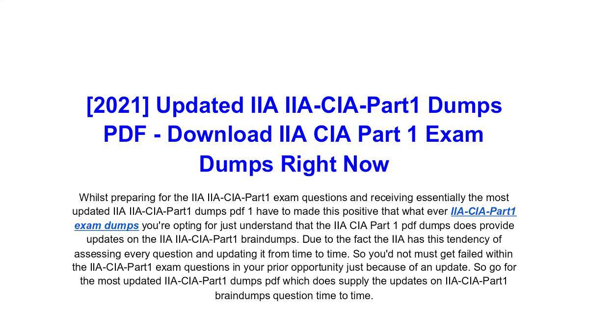 IIA-CIA-Part1 Ausbildungsressourcen