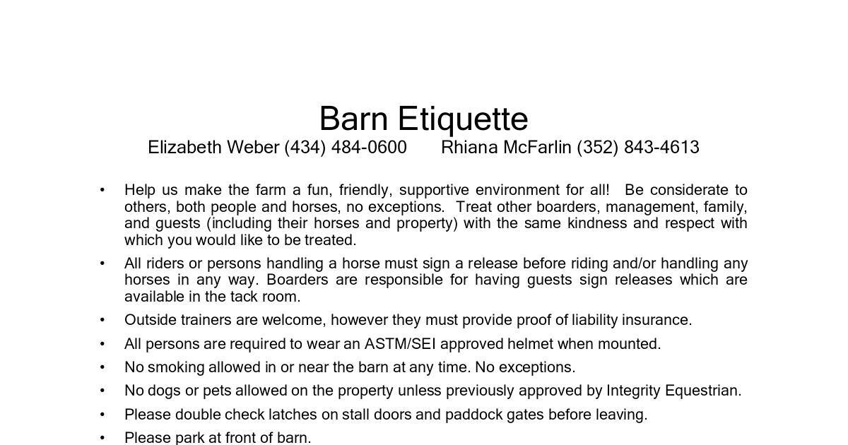 BARN RULES.pdf | DocHub