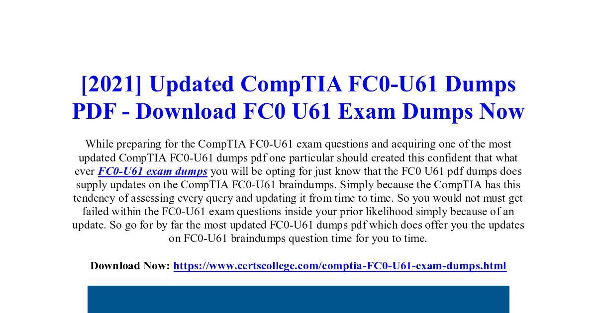 Reliable FC0-U61 Dumps Sheet