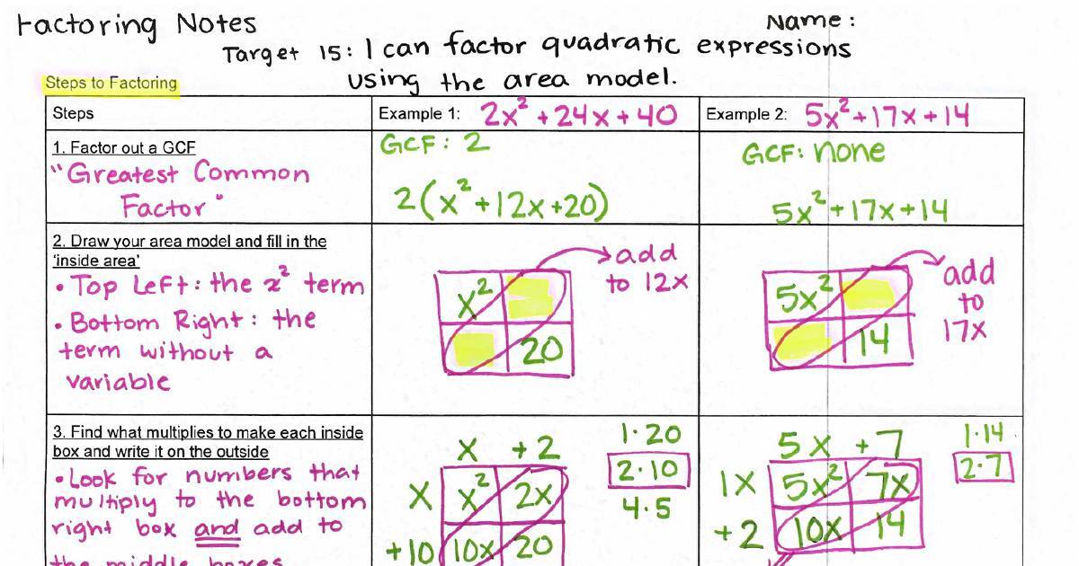 Factoring Notes.pdf DocHub