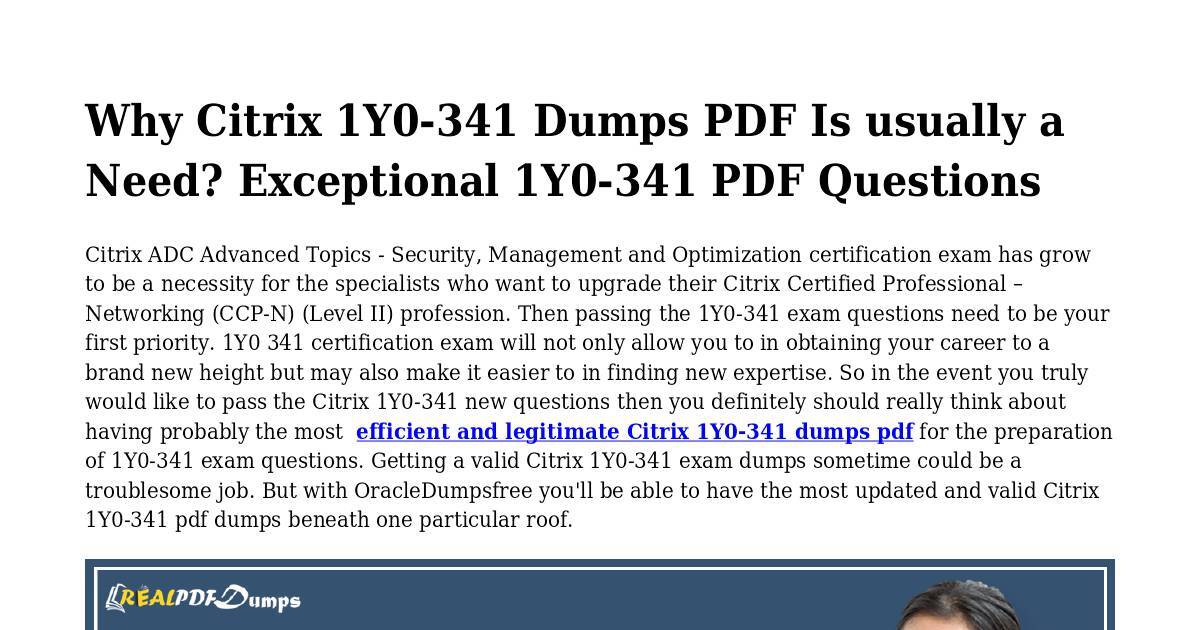 1Y0-341 PDF Dumps Will Help To Prepare Exam Now | DocHub