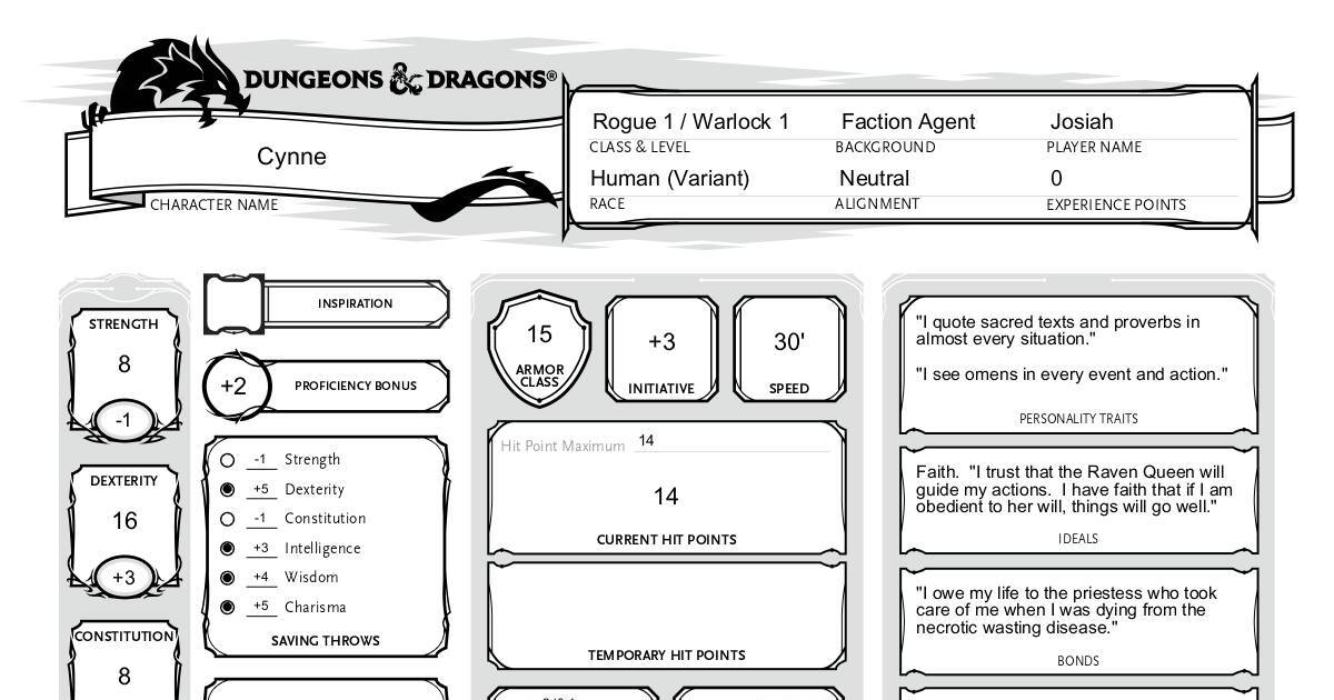 Form Fillable 5e 2024 Character Sheet Chlo Melesa