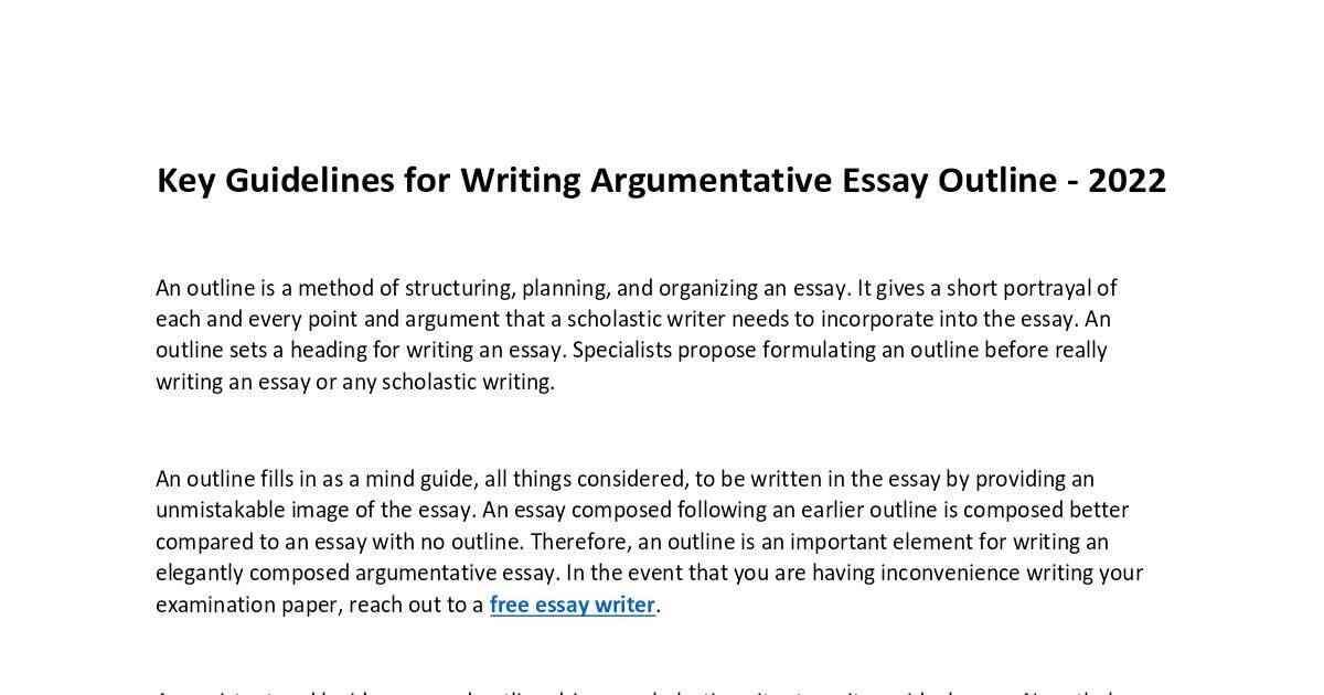 argumentative essay guidelines pdf