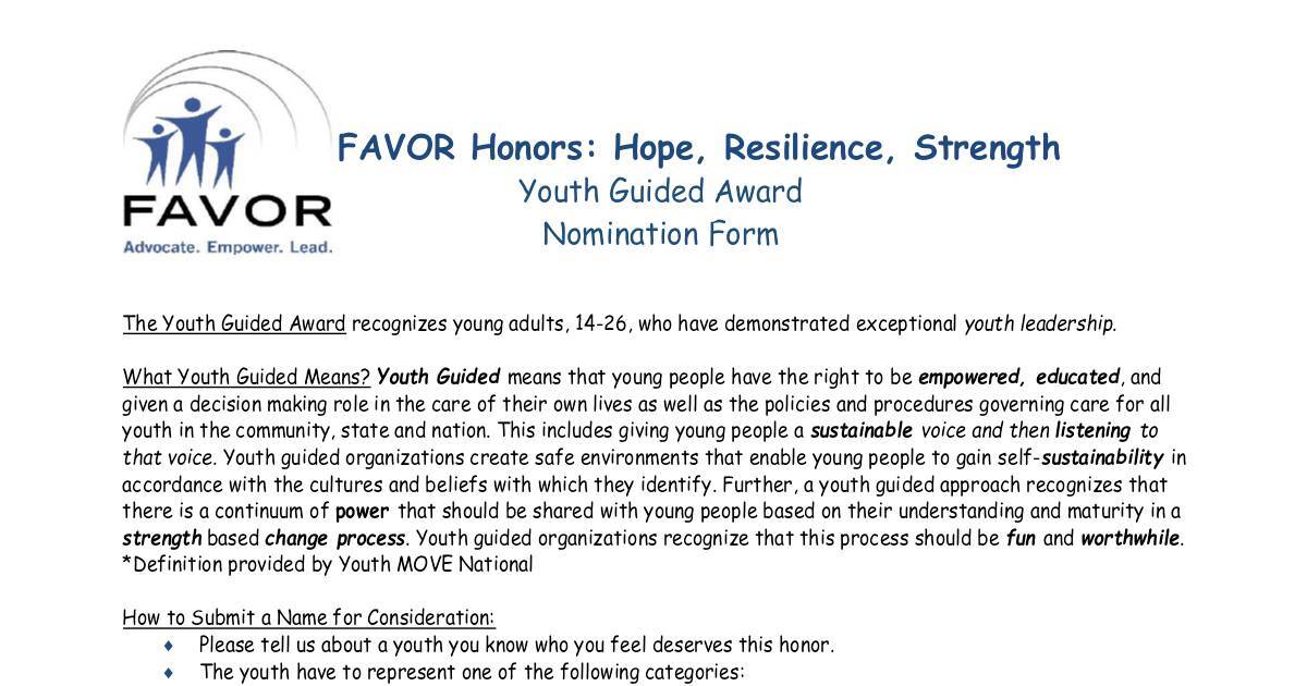 FAVOR Nomination Form DocHub
