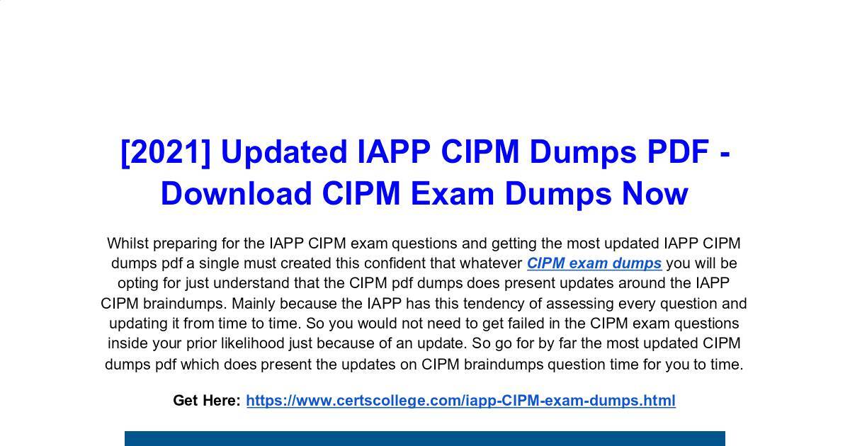 CIPM Test Dumps