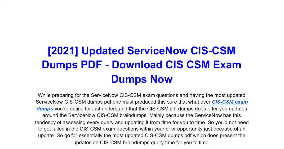 CIS-CSM Exam