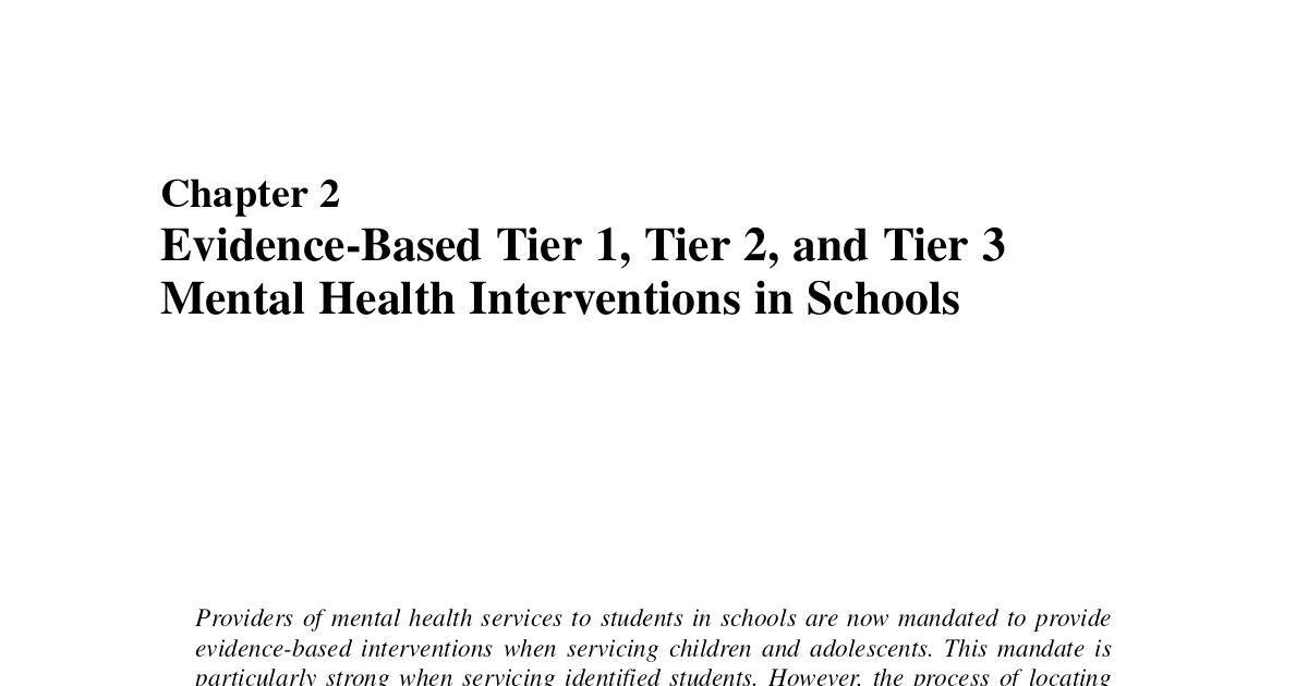 School based mental health tiers | DocHub