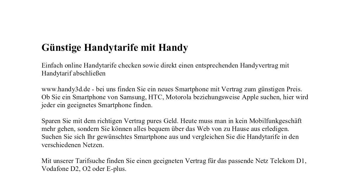 Günstige Handytarife mit Handy DocHub