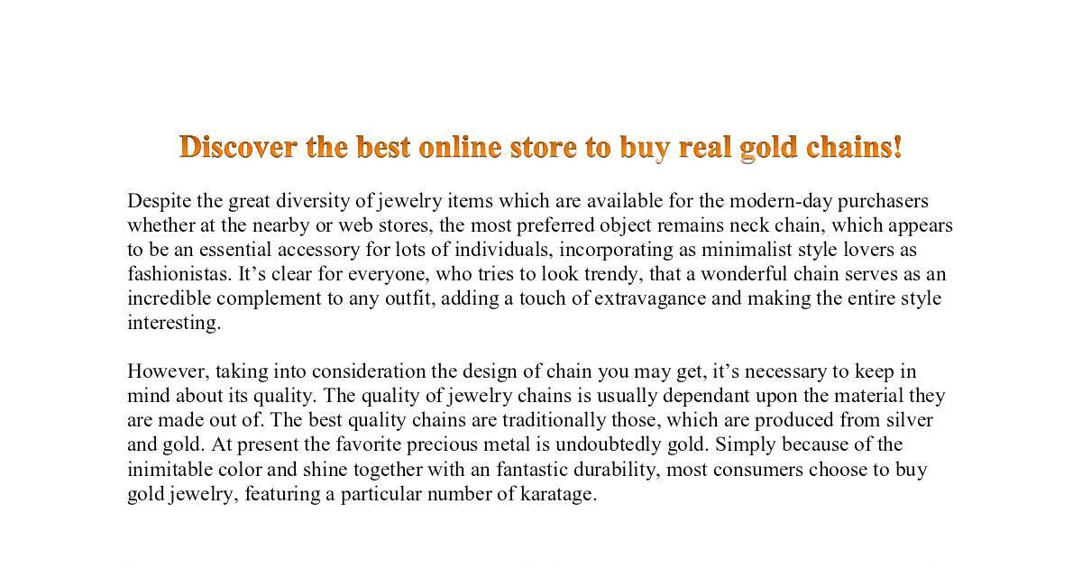 Discover the best online store to buy real gold chains DocHub