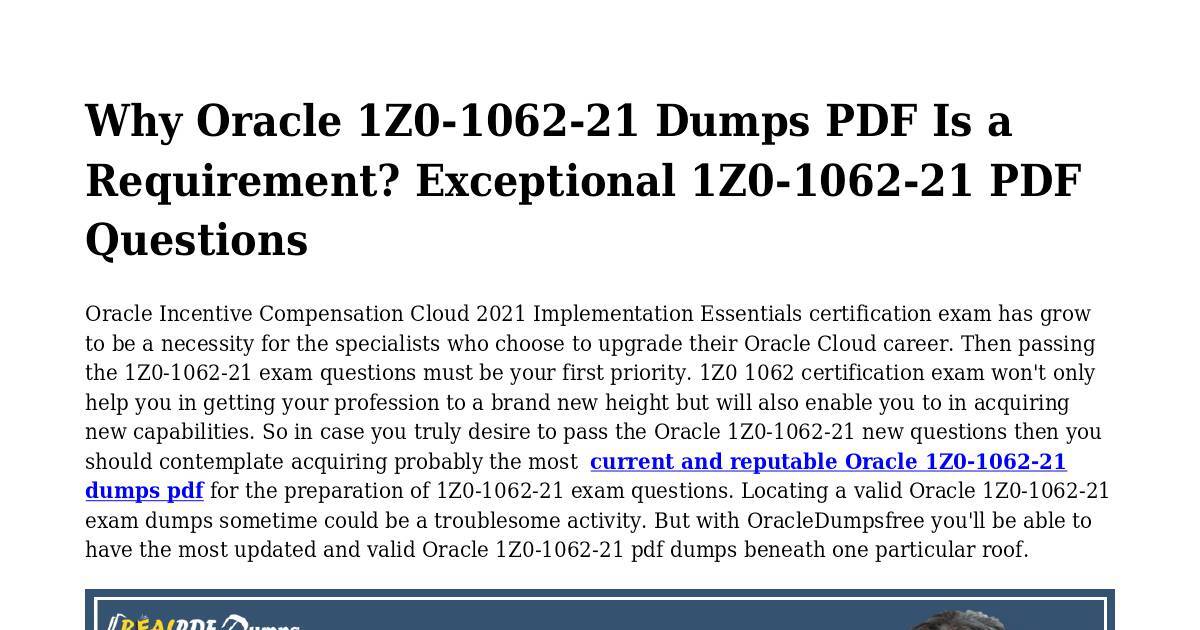 1z0-1062-21 PDF Testsoftware