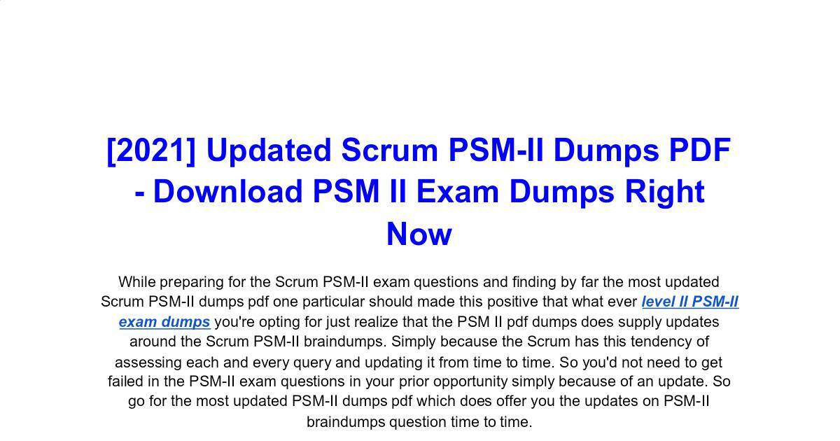 PSM-II Latest Dumps