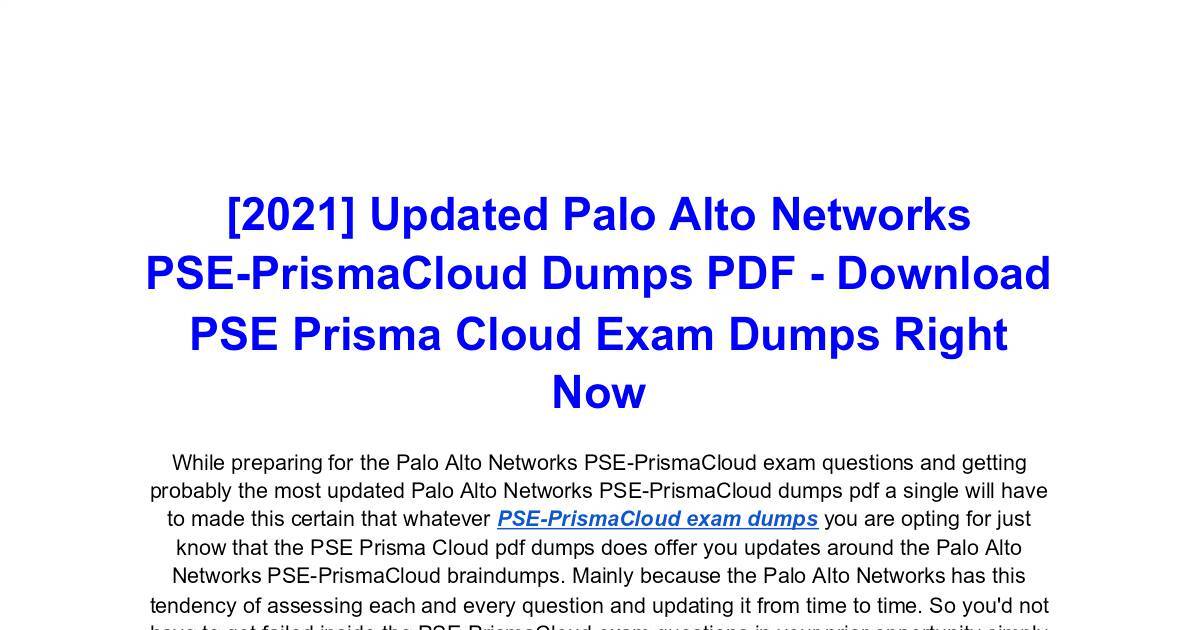 PSE-PrismaCloud Reliable Test Materials