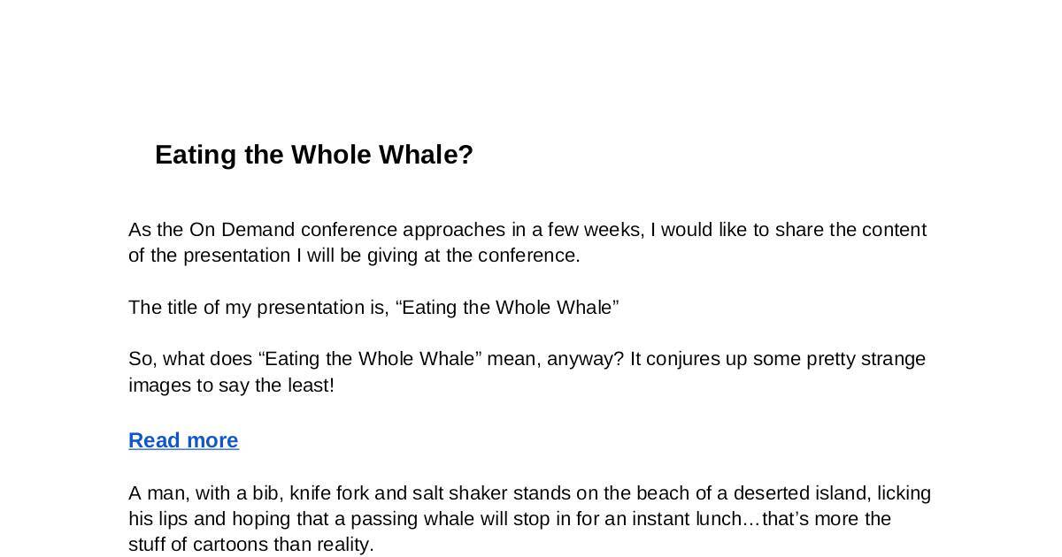 Eating The Whole Whale docx DocHub