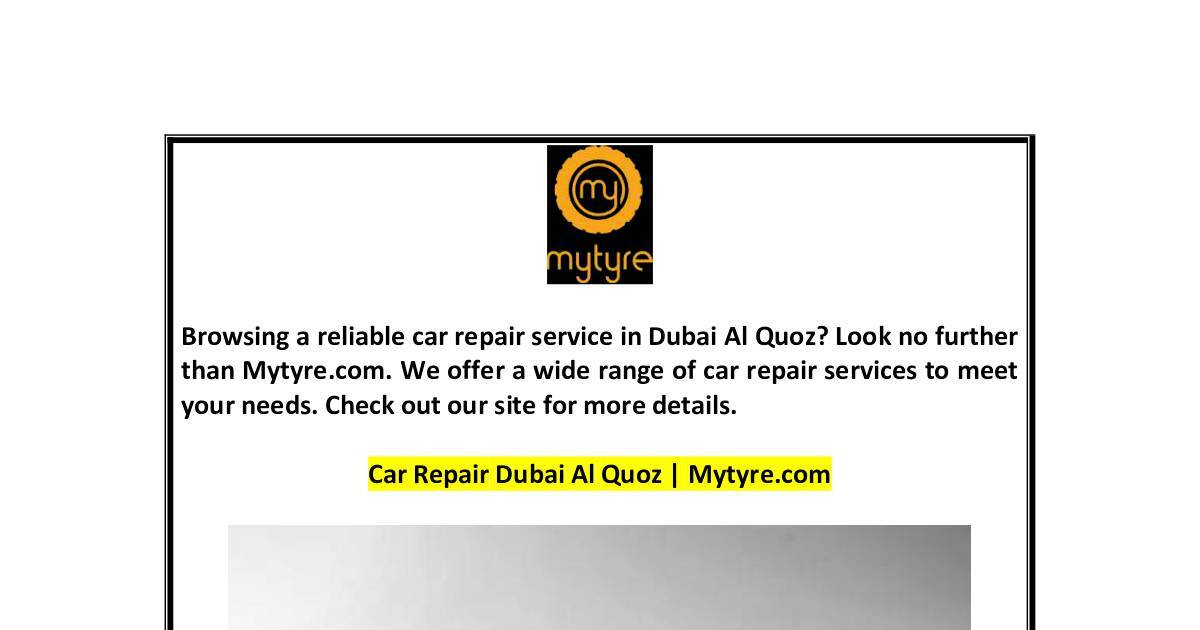Car Repair Dubai Al Quoz.pdf DocHub