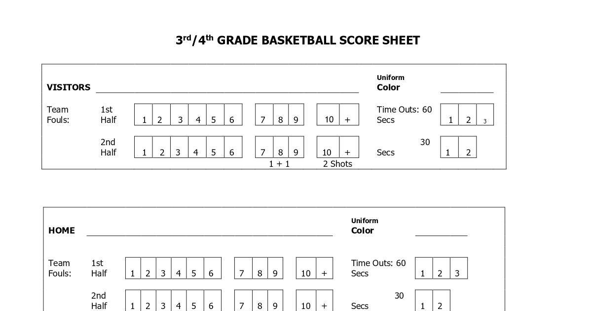3/4th grade Basketball Score Sheet.pdf DocHub