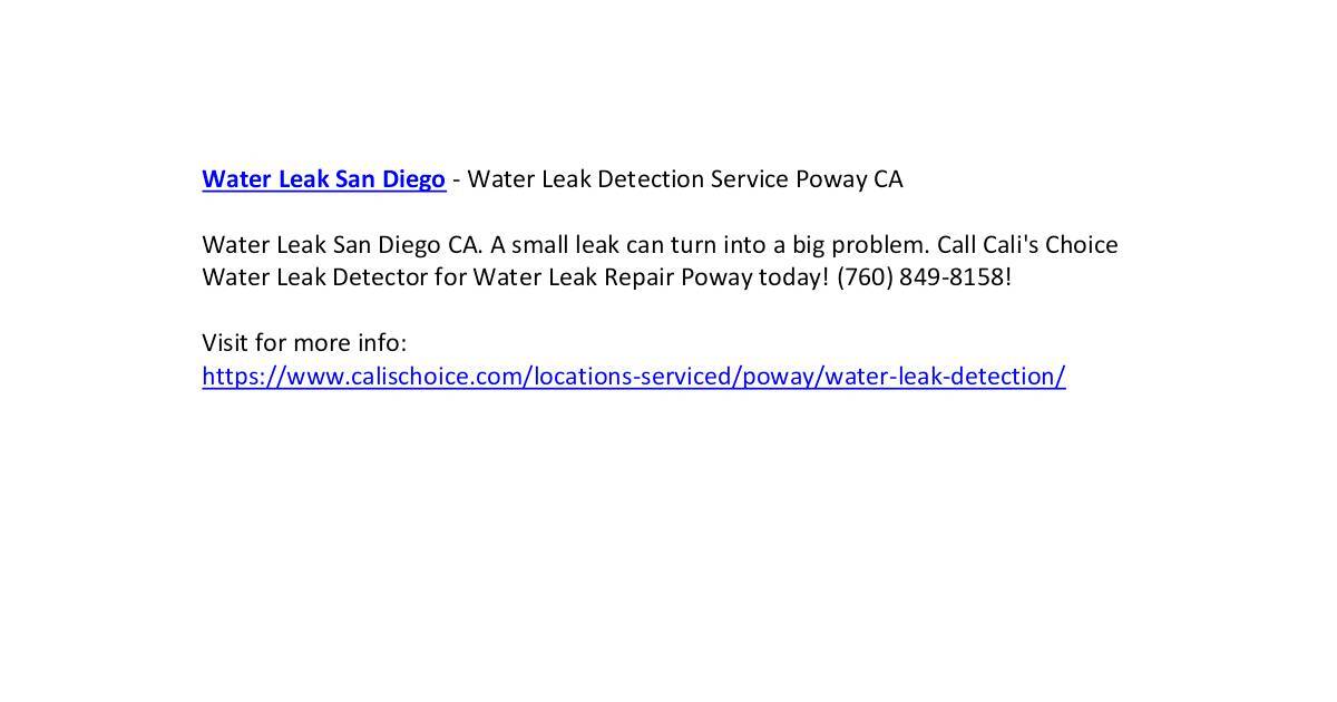 Water Leak San Diego.pdf | DocHub
