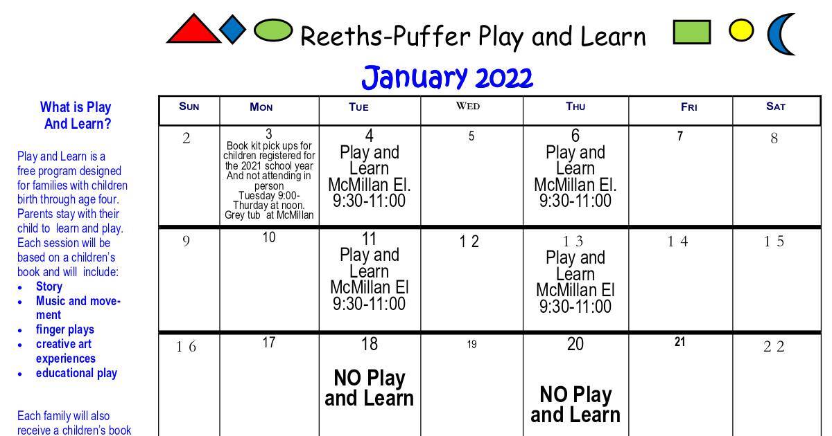 January 2022 ReethsPuffer play and learn calendar.pdf DocHub