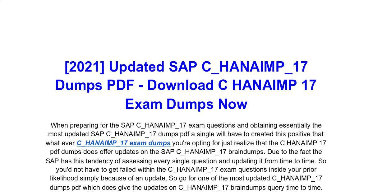 C_HANAIMP_18 PDF Testsoftware