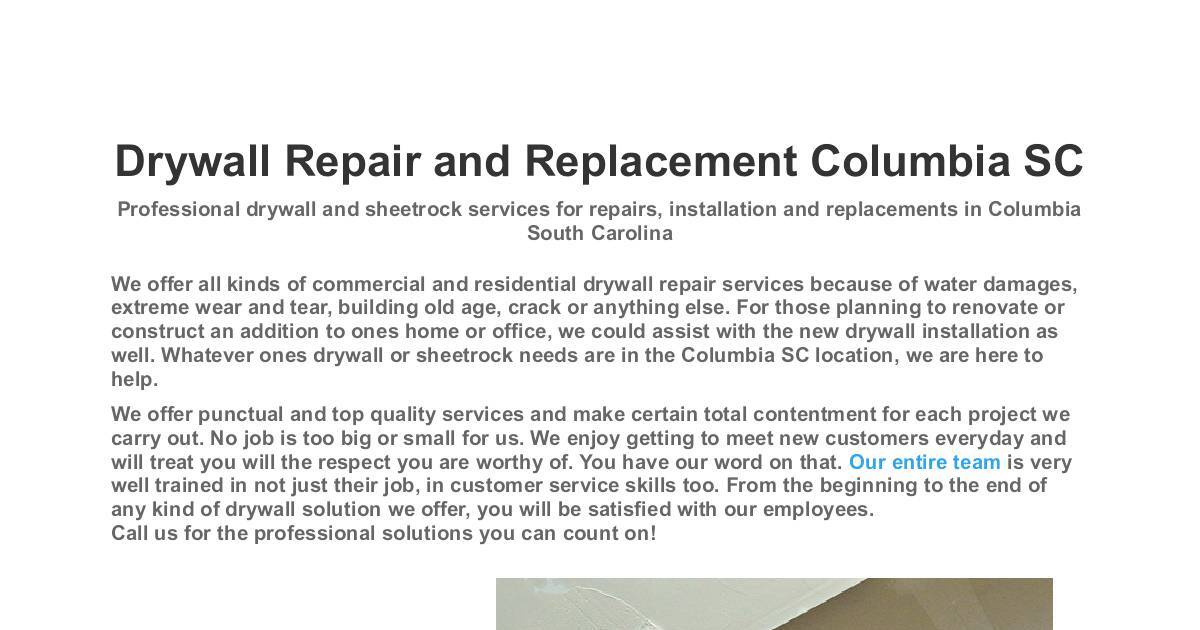 Drywall Repair Columbia SC DocHub