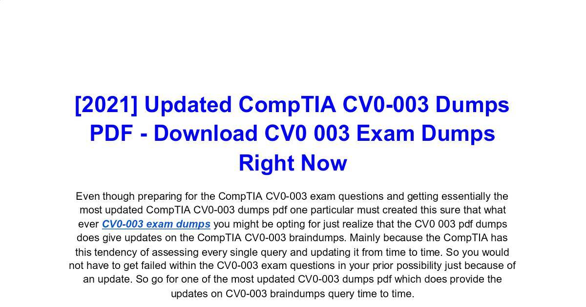CV0-003 Online Prüfungen