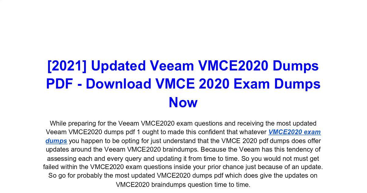 Exam VMCE2021 Cram Questions