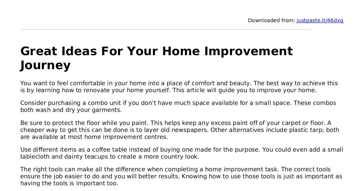 Great Ideas For Your Home Improvement Journey.pdf DocHub
