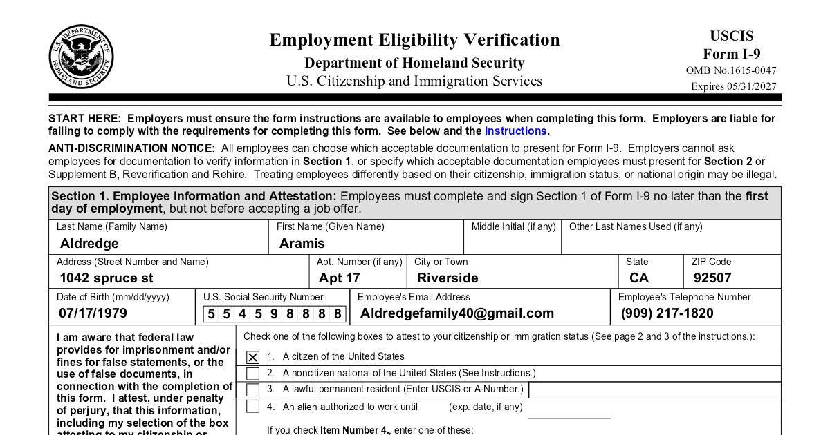2025 i-9 Form.pdf | DocHub